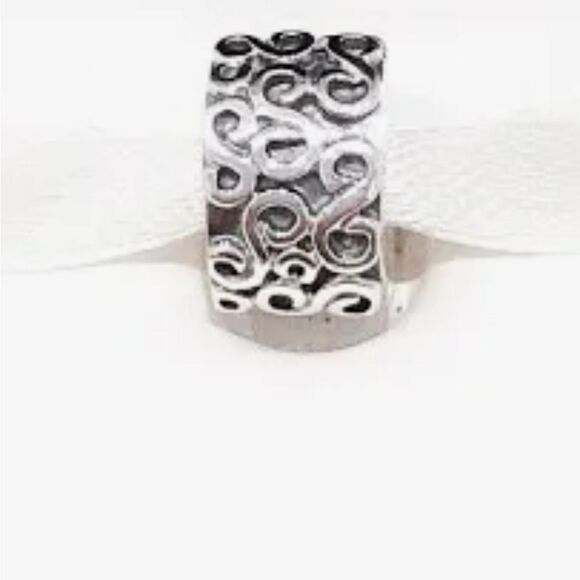 Pandora S Clip Swirl Charm 925 Sterling Silver Bracelet Charm - Picture 10 of 10
